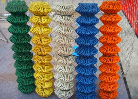 metal de 5mm cerca Pvc Diamond Mesh Fencing Smooth Surface do elo de corrente de 4 pés