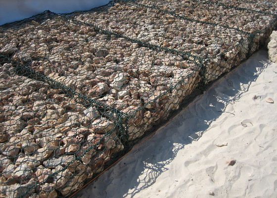 Cestas de aço inoxidável de Gabion da largura sextavada da rede de arame 2m de Gabion da gaiola