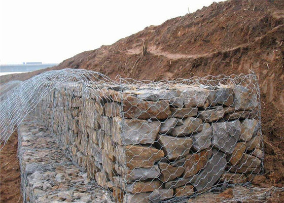 Cestas de aço inoxidável de Gabion da largura sextavada da rede de arame 2m de Gabion da gaiola