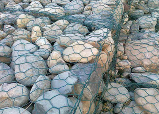 O PVC revestiu Gabion antisséptico soldou o fio Mesh Hot Galvanized Dark Green